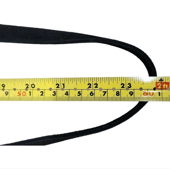 𝅺ALICE+OLIVIA Black Suede Fringe Studded Tassel Crossbody Bag - Picture 7 of 15